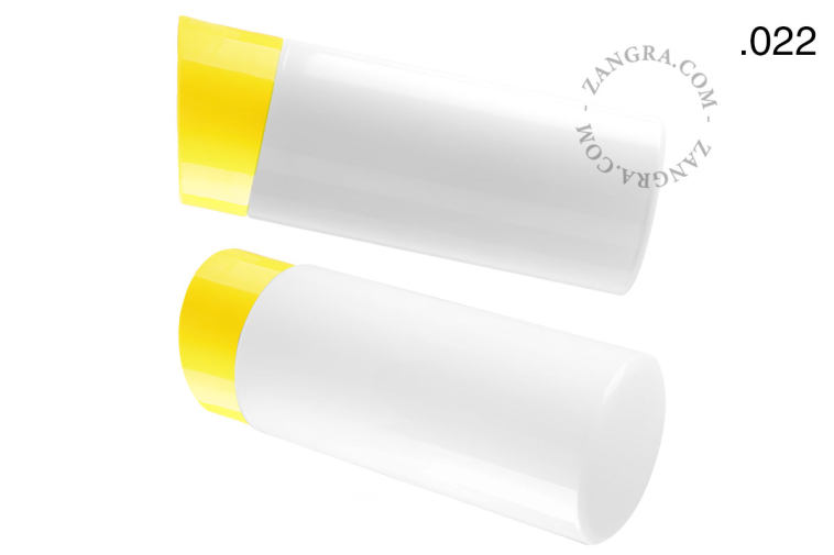 Yellow porcelain wall light with glass lampshade.