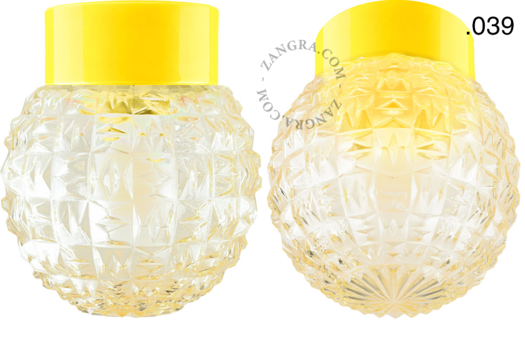 Yellow porcelain lamp.