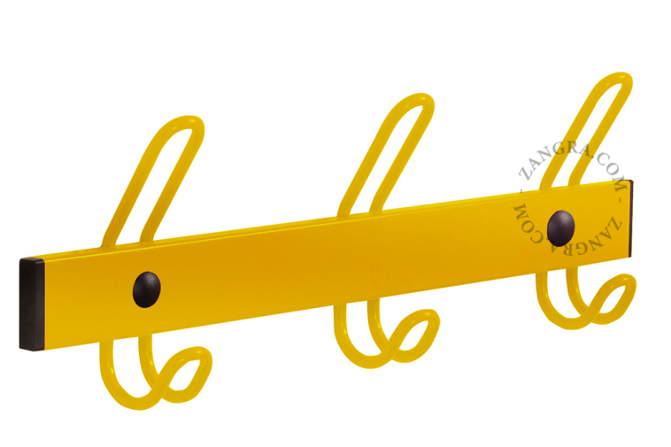yellow coat rack