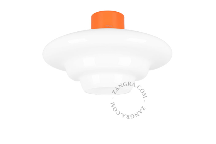 orange ceiling light with Art Deco lampshade Dores