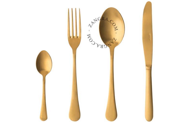 gold-coloured cutlery