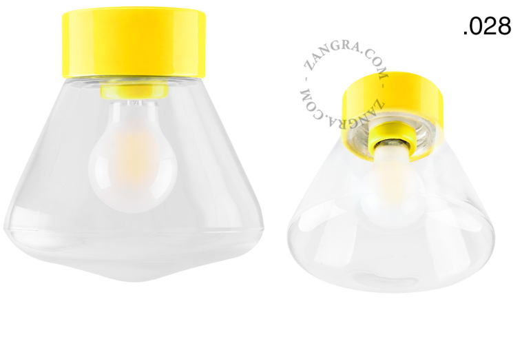 Yellow porcelain lamp.