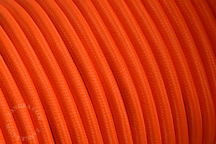 Orange fabric cable.