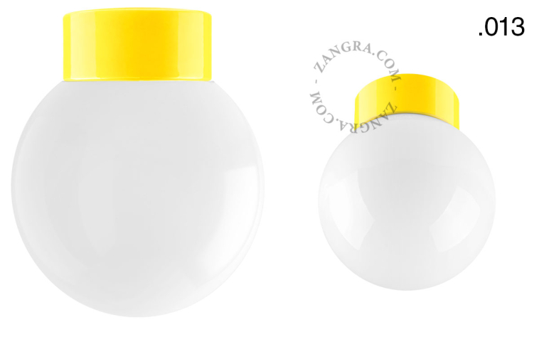 Yellow porcelain lamp.