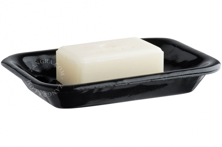 black enamel soap dish