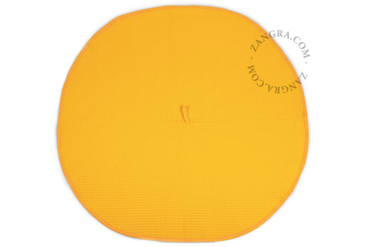 Retro okrągła ściereczka kuchenna o strukturze plastra miodu.