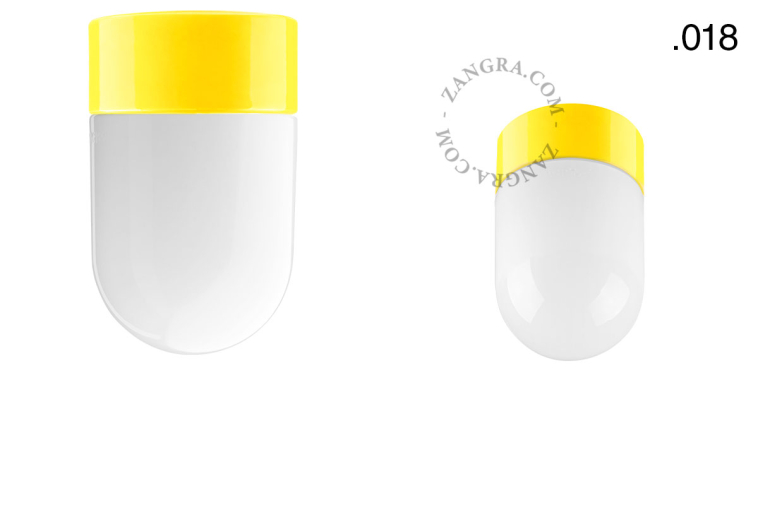 Yellow porcelain lamp.