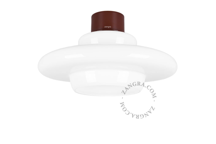 brown ceiling light with Art Deco lampshade Dores