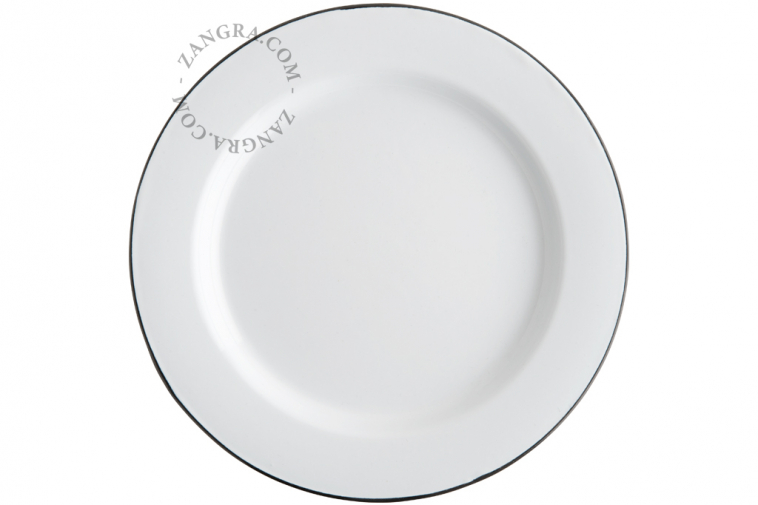 Large white enamel plate