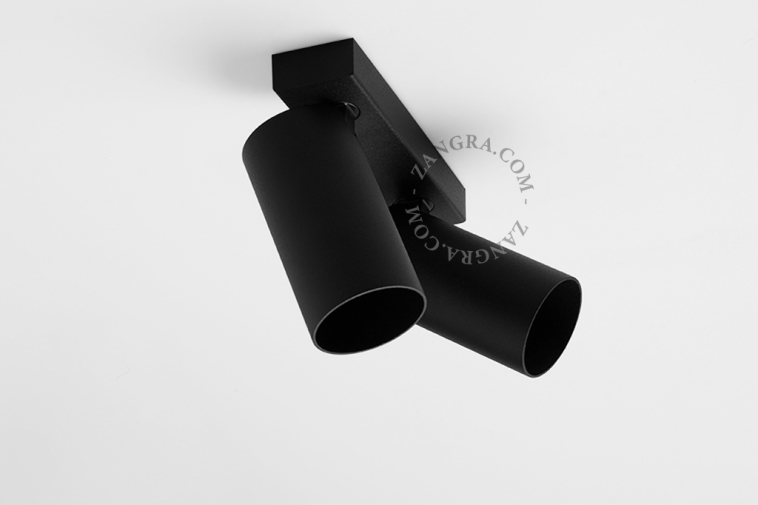 plafonnier double orientable noir