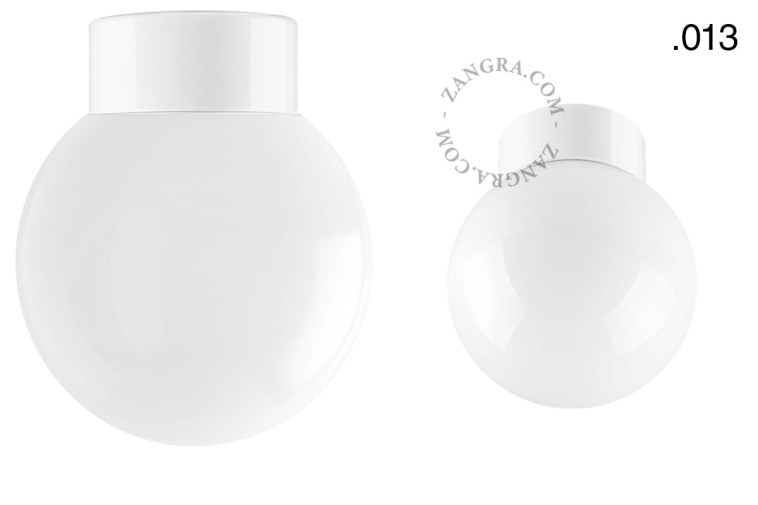 White porcelain lamp with glass lampshade.