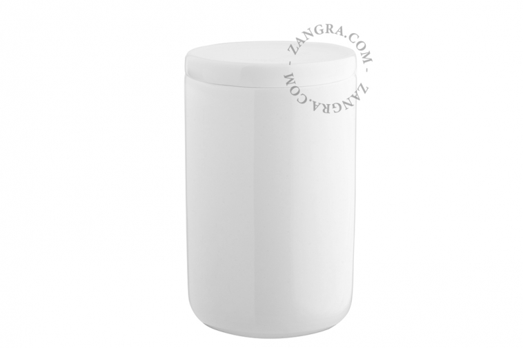 White porcelain container.