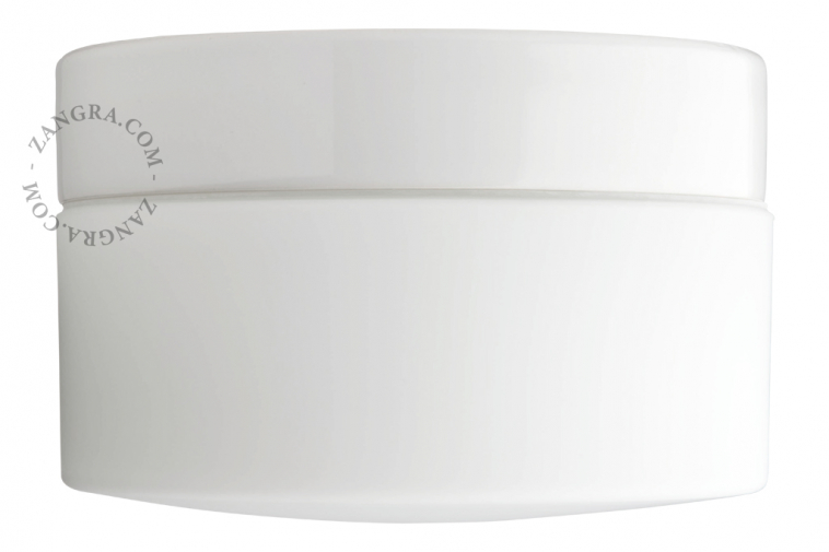 White porcelain light for bathroom or outdoor use.