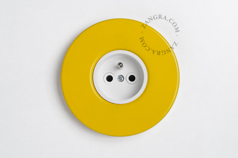 yellow simple flush mount socket