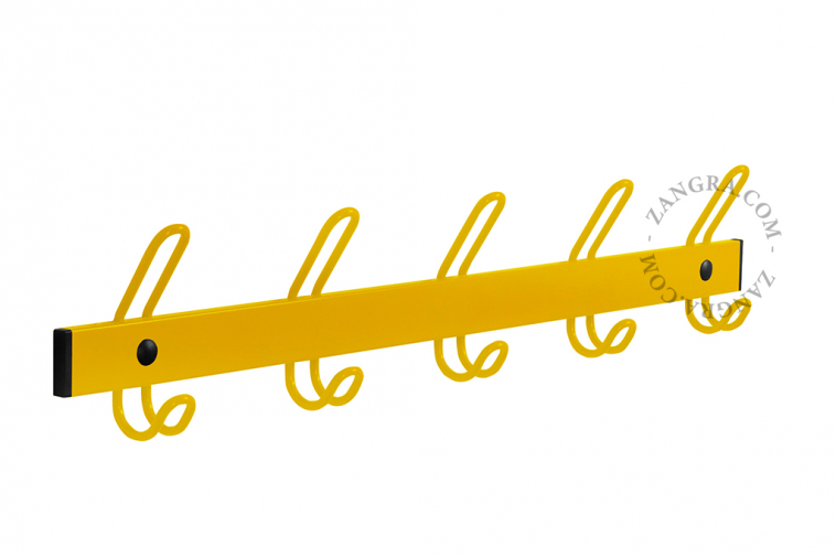 yellow coat rack