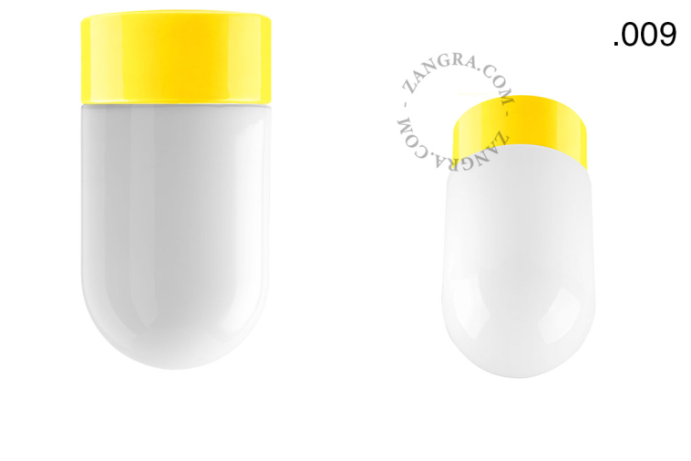 Yellow porcelain lamp.
