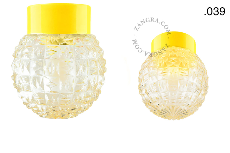 Yellow porcelain lamp.