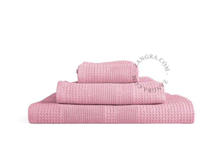 Våffelväv badhandduk – puderrosa.