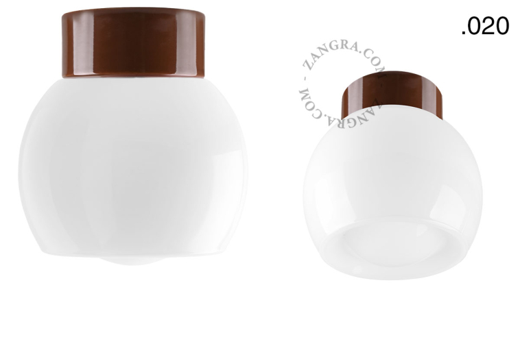 Bruine, porseleinen lamp.