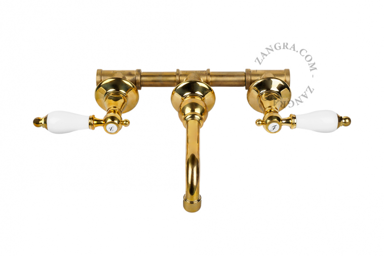 tap for washbasin with 3 holes - gold or silver