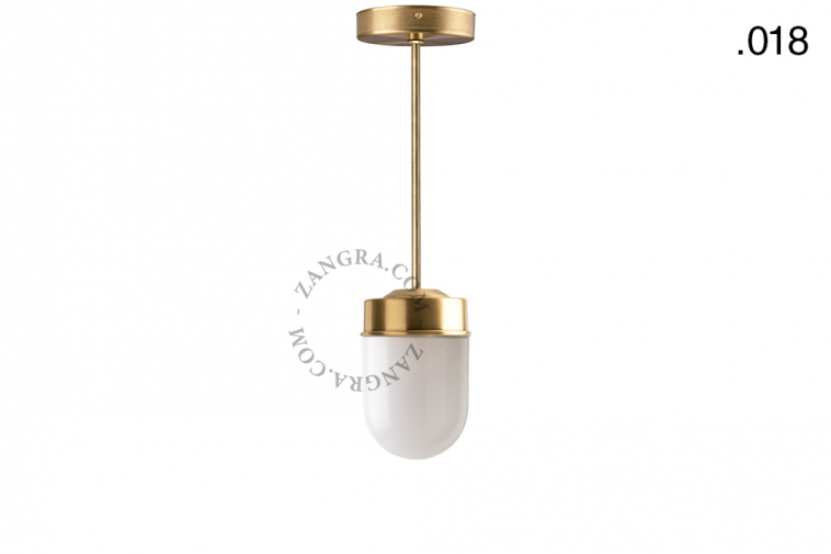 retro brass pendant light with glass shade