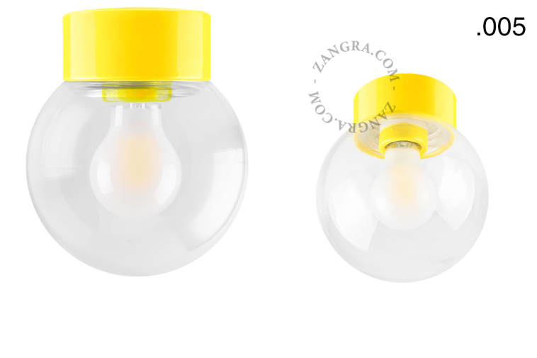 Yellow porcelain lamp.