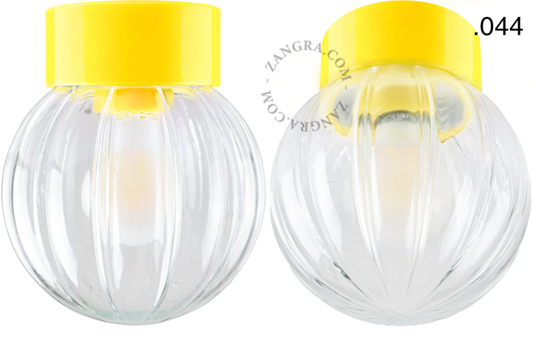 Yellow porcelain lamp.