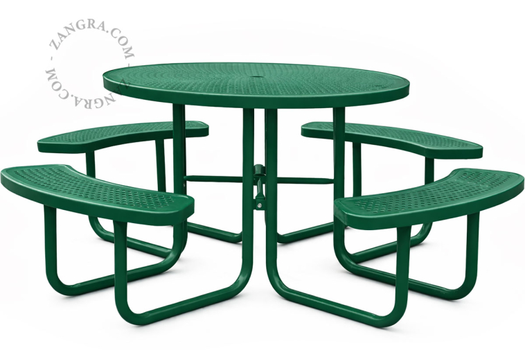 Steel garden table.