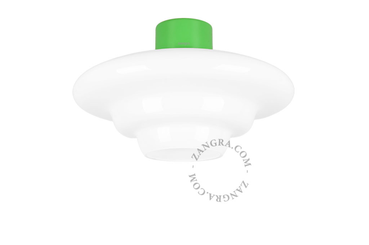 green ceiling light with Art Deco lampshade Dores