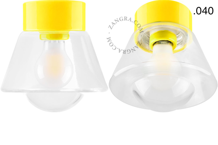 Yellow porcelain lamp.