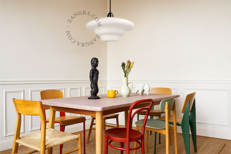 Suspension Art Déco en verre.