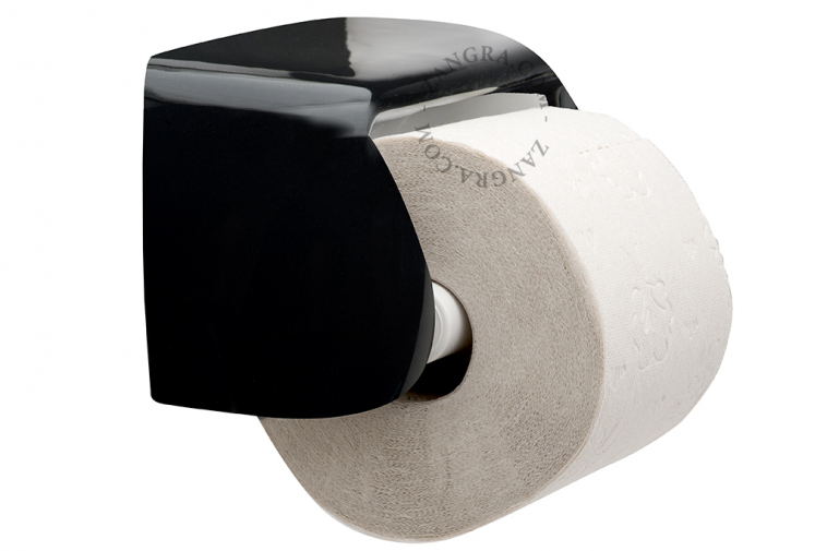 black porcelain toilet paper holder