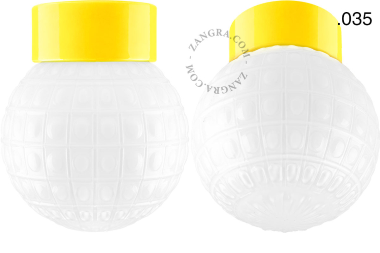Yellow porcelain lamp.