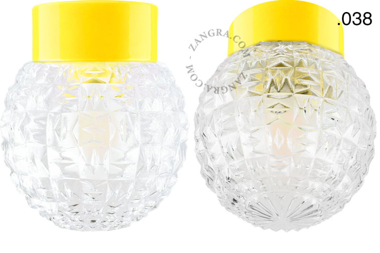 Yellow porcelain lamp.