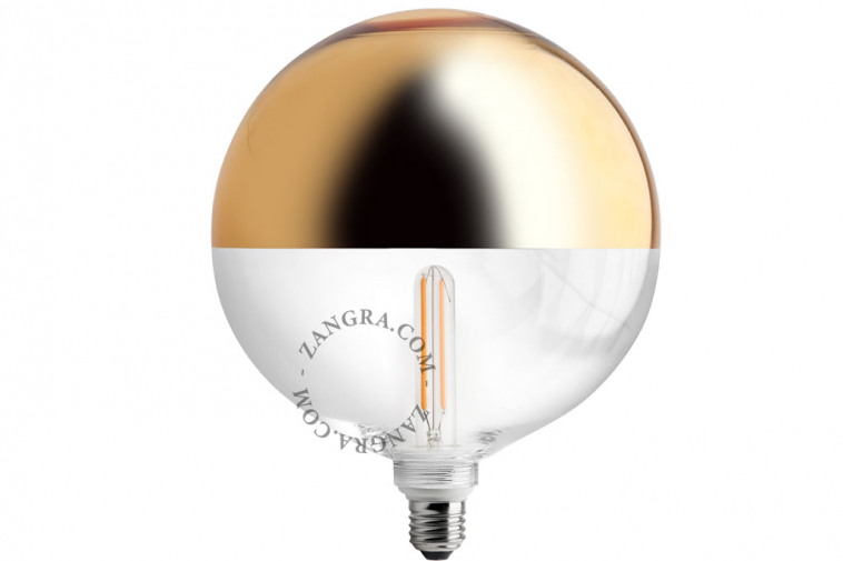 Light bulb with golden crown