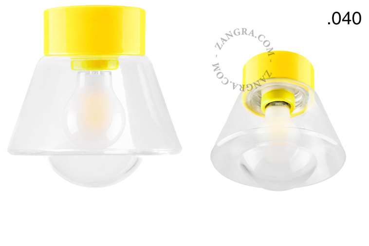 Yellow porcelain lamp.