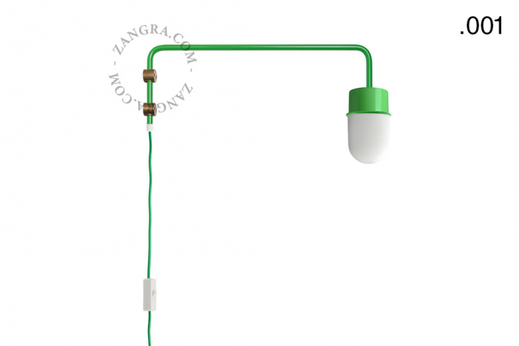 lampe potence pivotante verte pour salon ou chambre