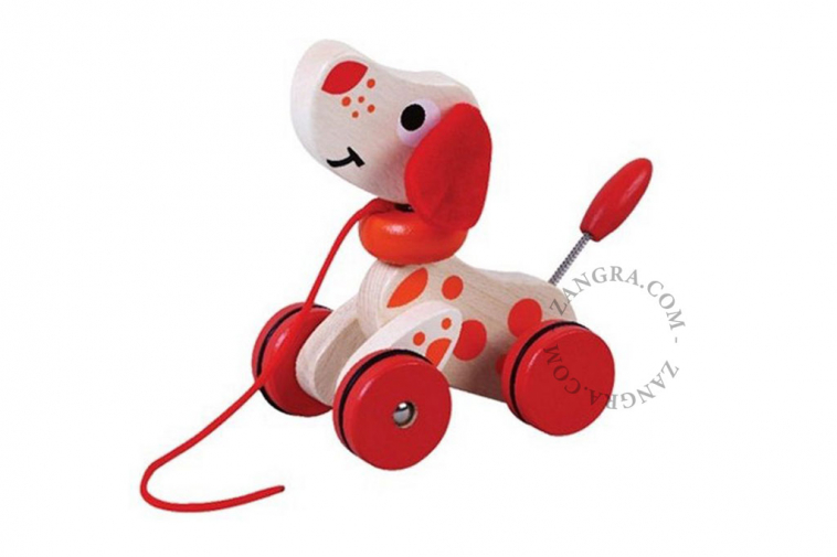 pull along puppy wooden toys