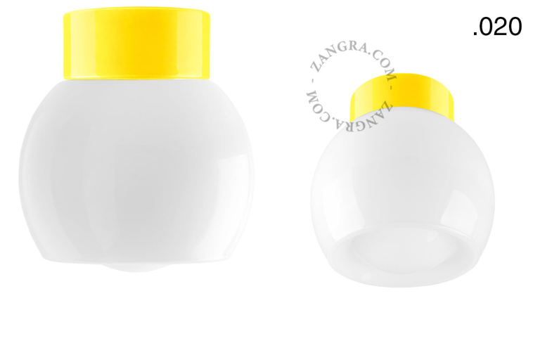 Yellow porcelain lamp.