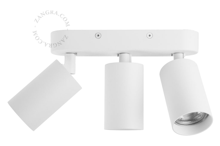 Surface-mounted triple LED spotlight.