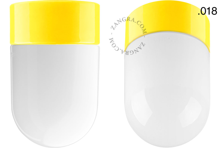 Yellow porcelain lamp.
