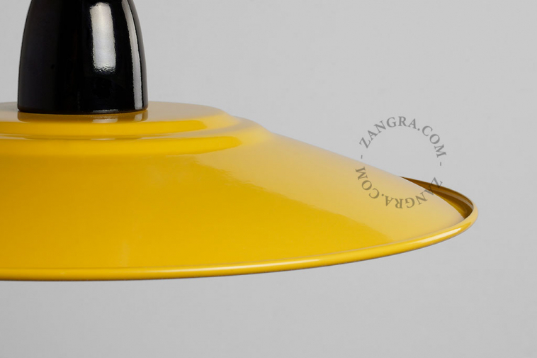 yellow enameled pendant light
