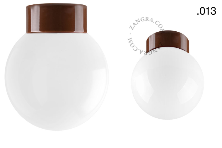 Bruine, porseleinen lamp.