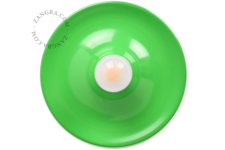 Rund grøn lampe.