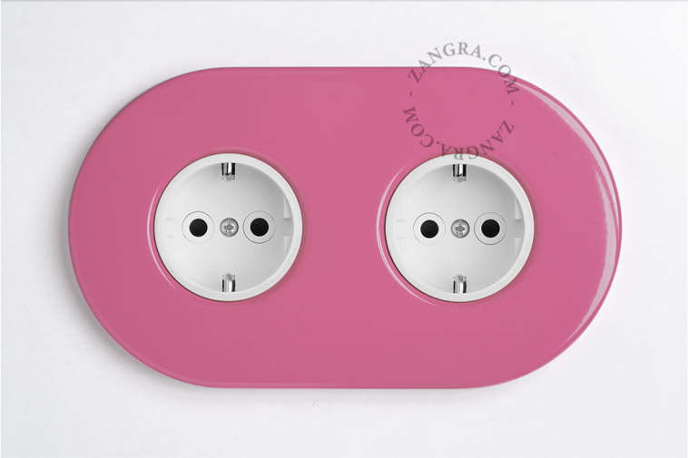 pink double flush mount socket