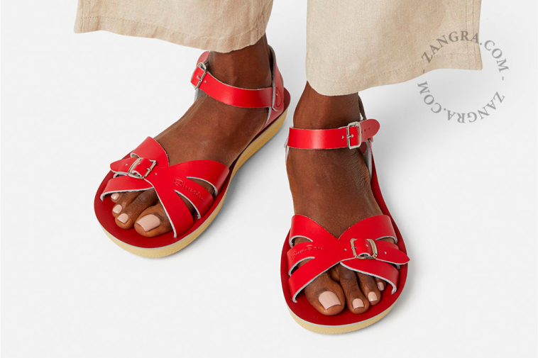 Soft sole red Salt Water sandals.