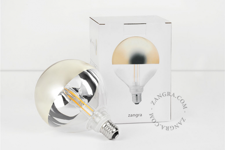 Light bulb with golden crown