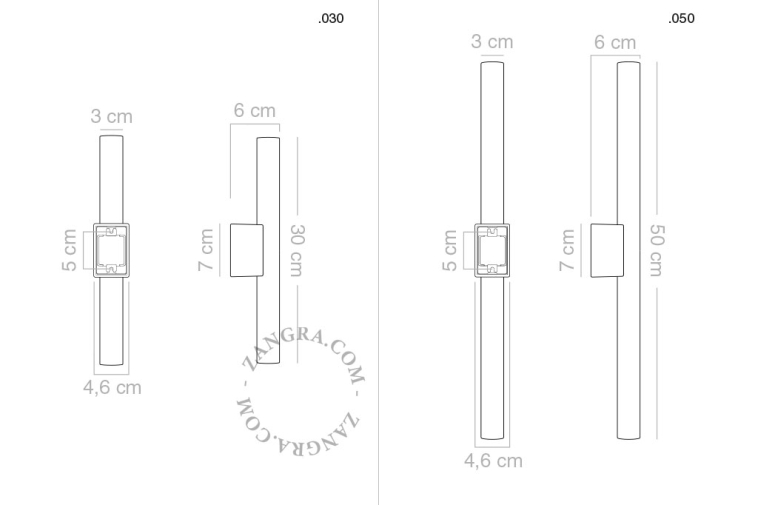 Porte-lampe doré avec lampe tubulaire en verre strié.