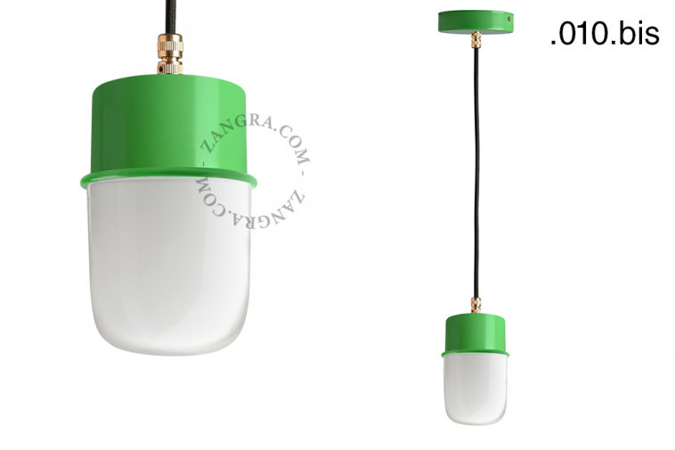 green pendant light with glass shade