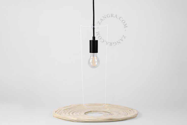Linen and cotton lampshade for pendant light.